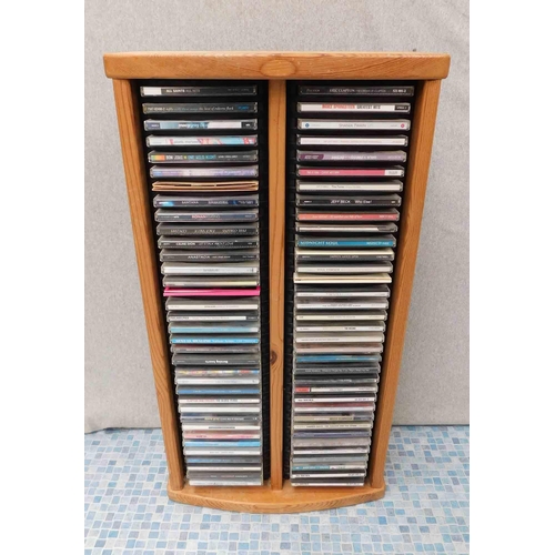 567 - Wood CD stand and CDs