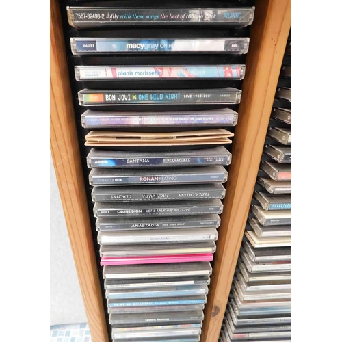 567 - Wood CD stand and CDs