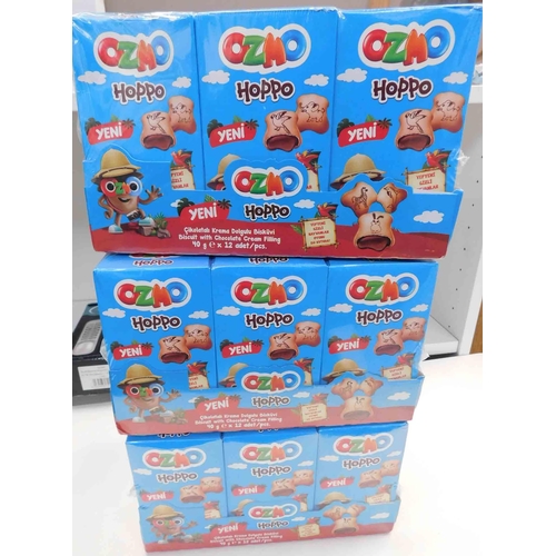 581 - 3x Packs of 12 Ozmo Hoppo biscuits with chocolate cream filling