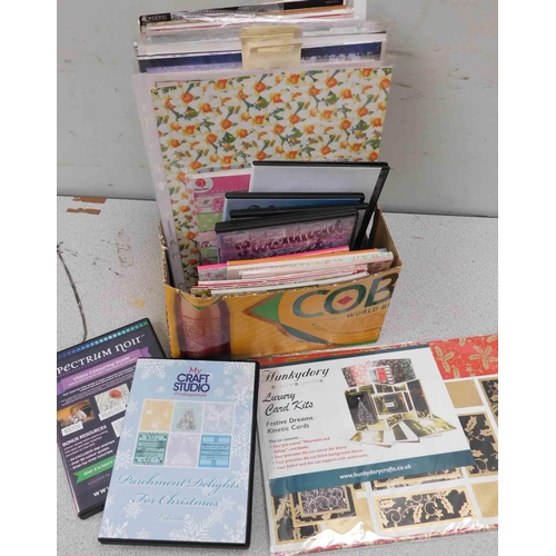 605 - Assorted craft paper, DVDs and materials