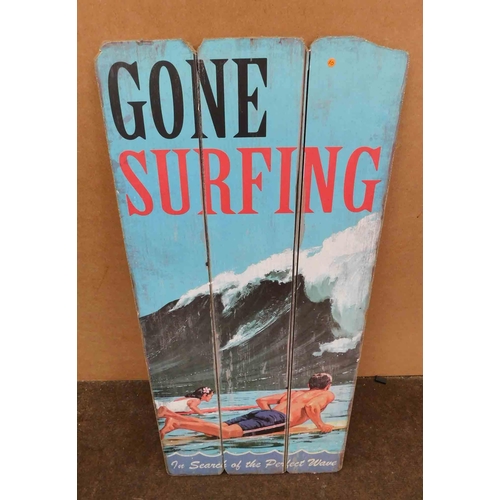 611 - Surfing wall plaque - approx. 28