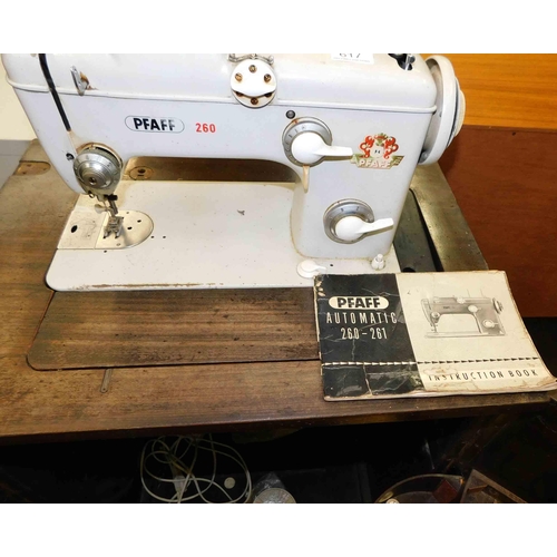 617 - Vintage PFAFF sewing machine on stand-unchecked