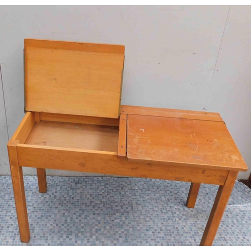 636 - Vintage twin school desk - lift tops