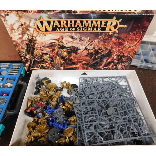 645 - Large assortment of War Hammer kits, books, figures, games etc.