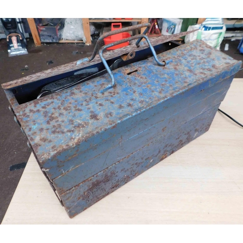 781 - Vintage tool box filled with old tools