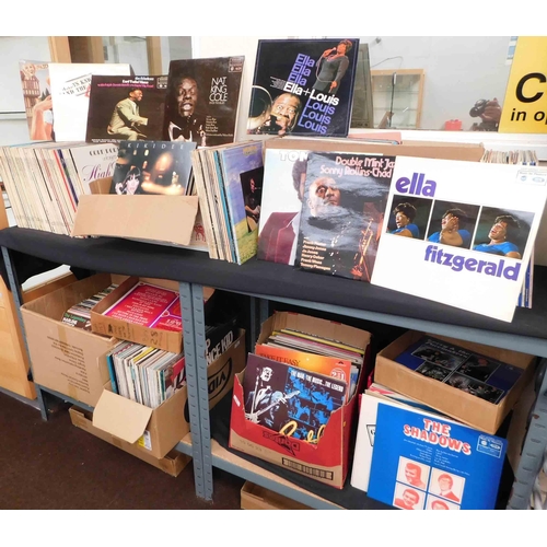 80 - Large collection of vinyl records including - Nat King Cole/Ella Fitzgerald & Gladys Knight & The Pi... 