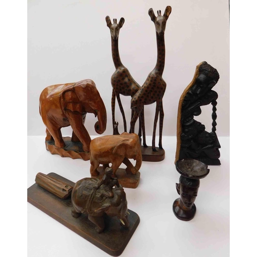 93A - Hand carved - African wooden items