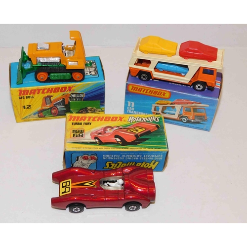 98 - Three - Vintage Matchbox die cast cars - boxed