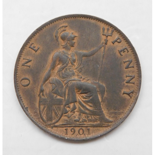 112 - 1901 dated - Victorian One Penny coin