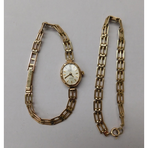 113 - Genève - 9ct gold cased - ladies wristwatch & bracelet - combined weight 13.6g