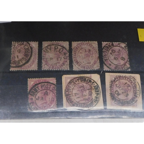 122 - Victoria era stamps - including Army Post Office/South Africa cancellation