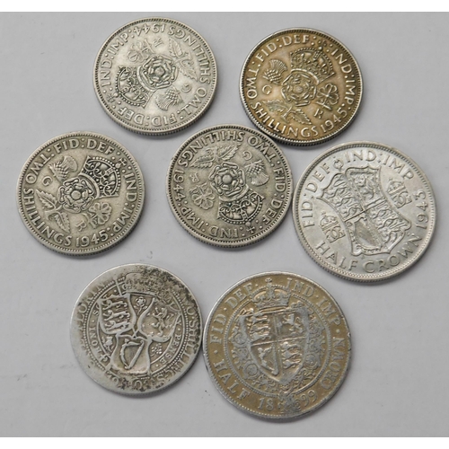 153 - George VI & Victorian era coins - including Half Crowns & Shillings