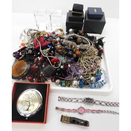 176 - Mixed items including - costume jewellery/watches/ jewellery boxes & paper weights