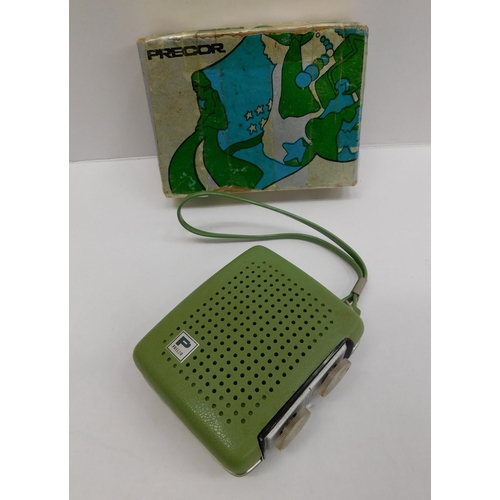 20A - Vintage - green Micro miniature pocket radio Mk3 - & original box - w/o...