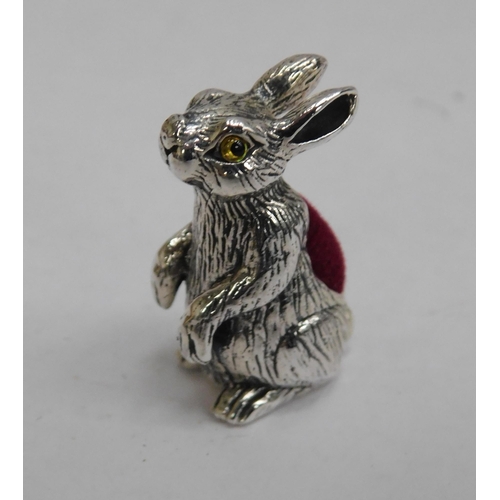 226 - Silver hare - pin cushion