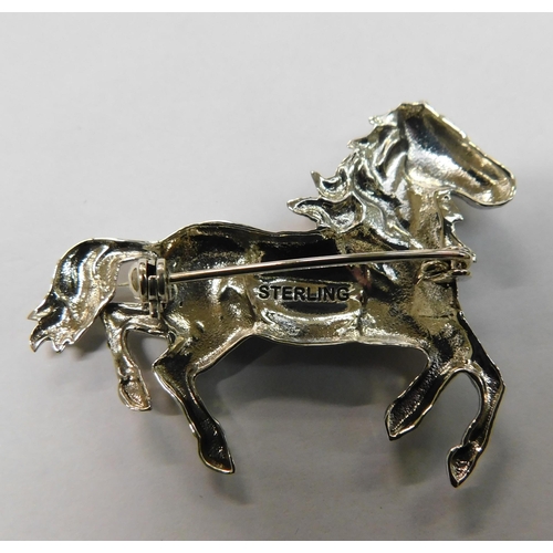 230 - Silver - horse brooch