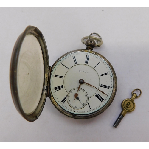 233 - Sterling silver cased - pocket watch & key