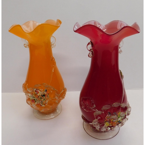 244 - Pair of Murano glass vases - no damage/approx. 9