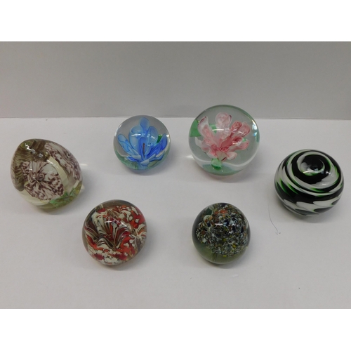 252 - Six - art glass paperweights