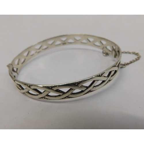 256 - Silver bangle - hallmarked