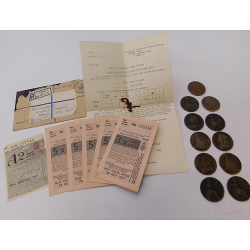 258 - Victorian era - pennies & War coupons