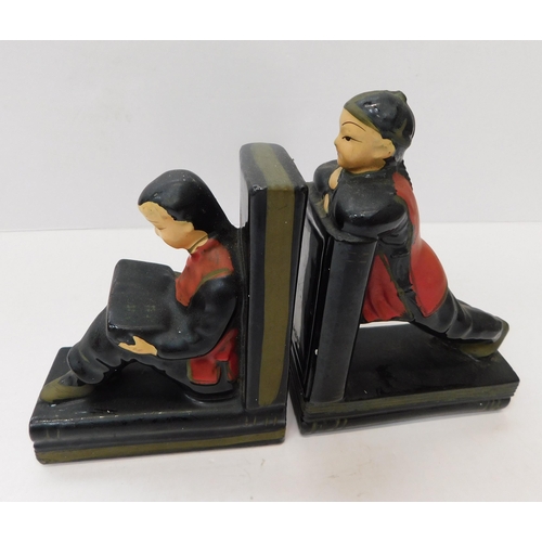 259 - Ceramic - Oriental style bookends...