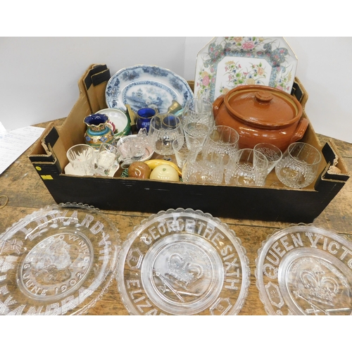 49 - Glassware & ceramics including - Victorian Jubilee plates...