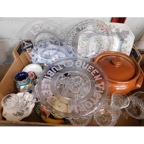 49 - Glassware & ceramics including - Victorian Jubilee plates...