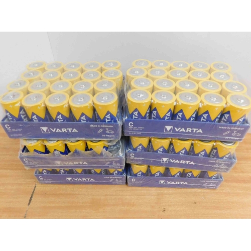 502 - 6x New and sealed packs of 20 Varta C-Cell batteries