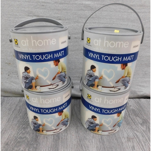 510A - 4x 2.5 Litre tubs of vinyl tough matt paint - jasmine...