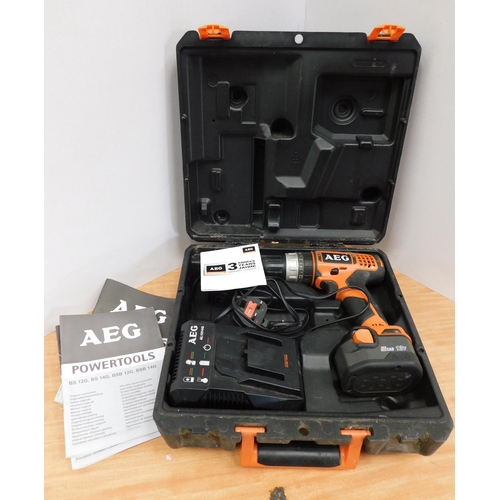 515 - AEG cordless drill, charger and case - unchecked...