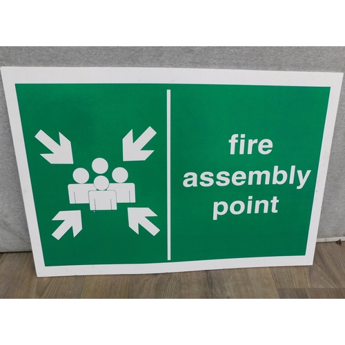 516 - Fire assembly point sign - approx. 400mm x 600mm...