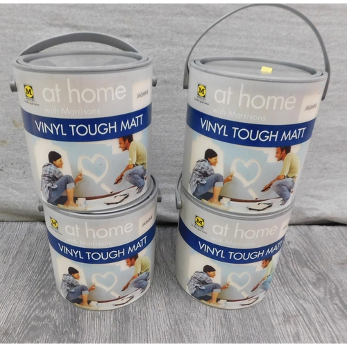 521A - 4x 2.5 Litre tubs of vinyl tough matt paint - jasmine...