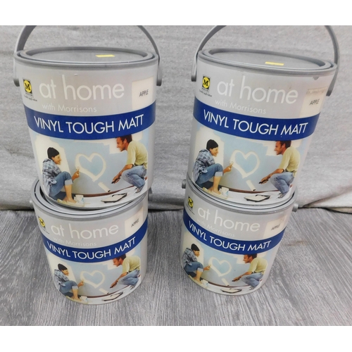 545A - 4x 2.5 Litre tubs of vinyl tough matt paint - apple...