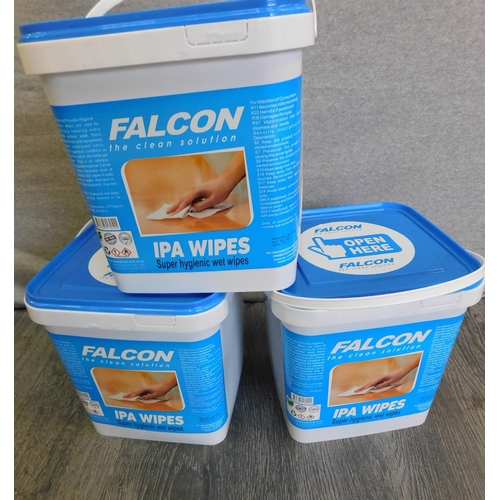 546 - Box of IPA super hygienic wet wipes - 3x large tubs, industrial use...