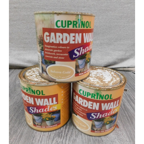 546A - 3x 1 Litre tins of Cuprinol garden wall shades - Sahara gold...