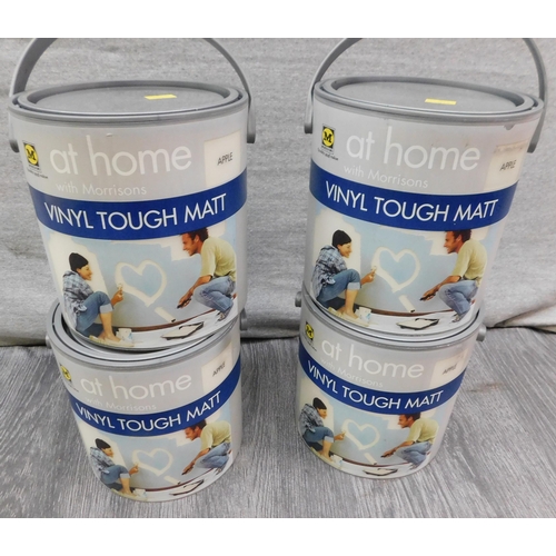 549A - 4x 2.5 Litre tubs of vinyl tough matt paint - apple