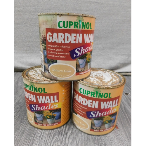 552A - 3x 1 Litre tins of Cuprinol garden wall shades - Sahara gold...