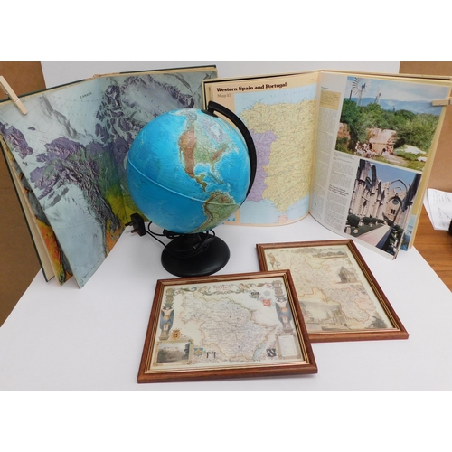 57 - Two - World atlases/maps & desk globe