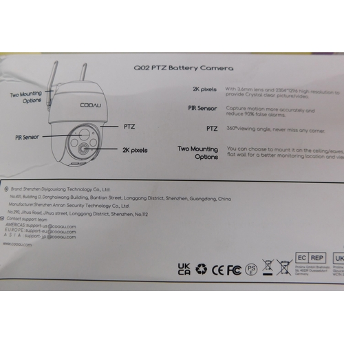 572 - 2x New and boxed Q02 PTZ battery camera for CCTV