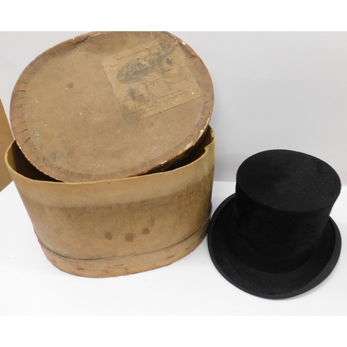 60 - Antique - top hat & box