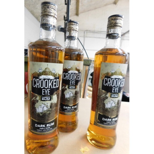 66 - Three - bottles of Crooked Eye Dark Rum - sealed as new