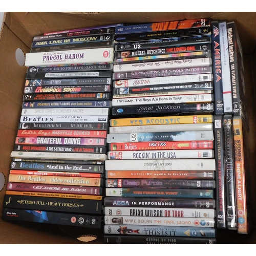 683 - Large box of DVDs - all music themed