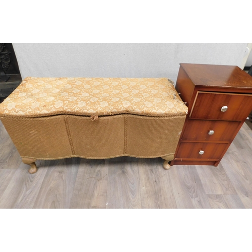 730 - Blanket box and 3 drawer bedside cabinet