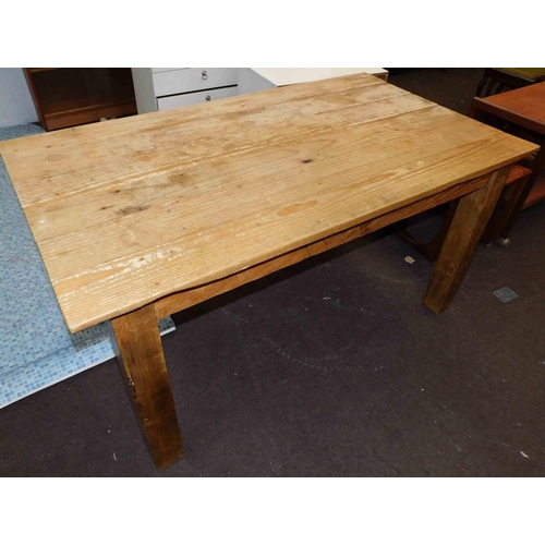 738 - Farmhouse style pine table - approx. 34