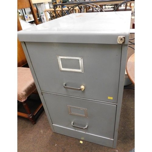 740 - 2 Drawer metal filing cabinet