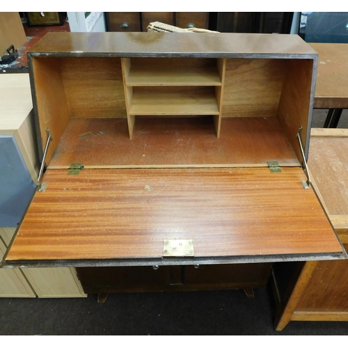 753 - Oak coloured drop fronted cabinet