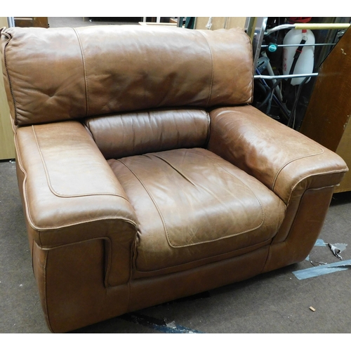 758 - Large leather armchair