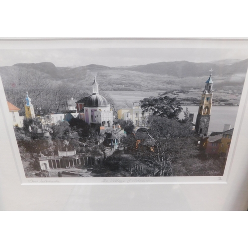 92a - Port Meirion - limited edition print 101/540 related book/ map - & Meryl Watts ink drawings