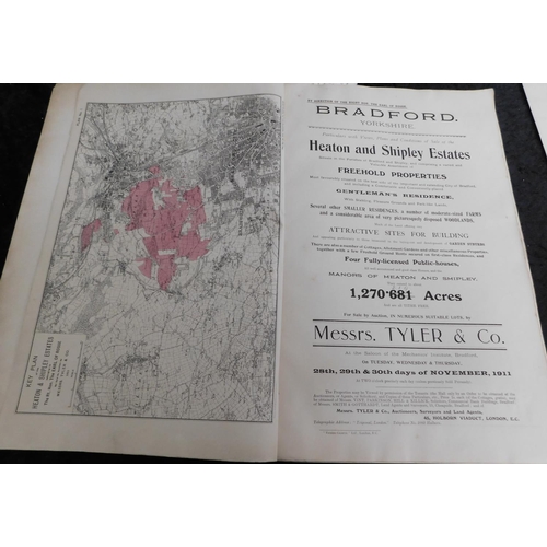 128 - Antique - 1911 The Earl of Rosse's Heaton & Shipley Estates of Bradford auction catalogue - with par... 